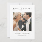 Elégante carte Mariage Merci photo verte (Devant)