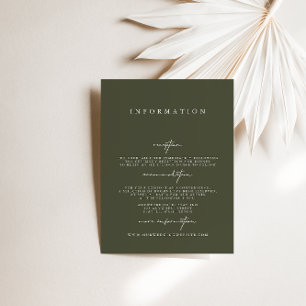 Élégante carte Mariage moderne moderne vert foncé