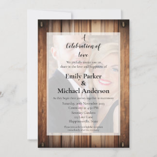 Elégante carte mariage photo couple