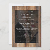 Elégante carte mariage photo couple noir (Dos)