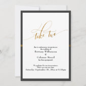 Elégante carte Mariage reportée Gris & Gris Or (Devant)