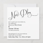 Élégante carte Mariage reportée "Nouveau plan" (Devant)