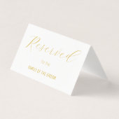 Elégante carte Mariage Réservée en or blanc (Front)