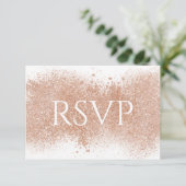 Elégante carte Mariage Rose Gold Glittery RSVP (Debout devant)