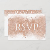 Elégante carte Mariage Rose Gold Glittery RSVP (Devant / Derrière)