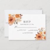 Elégante carte Mariage Rsvp d'aquarelle automne (Devant)