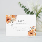 Elégante carte Mariage Rsvp d'aquarelle automne (Debout devant)