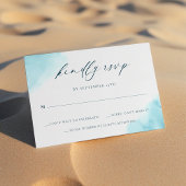 Elégante carte Mariage RSVP Turquoise Blue Waterco