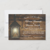 Élégante carte Mariage Rustic Lantern (Devant)