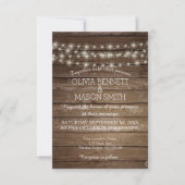 Elégante carte Mariage Rustic Lights (Devant)