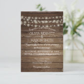 Elégante carte Mariage Rustic Lights (Debout devant)