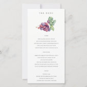 Elégante carte menu Mariage de remplissage de rais (Devant)