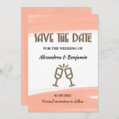 Élégante Carte Moderne de Sauvegarde de Date Aquar (Devant / Derrière)