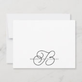 Élégante carte Monogram Flat Note (Devant)