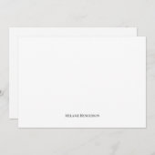 Élégante carte Noir et Blanc Classic (Devant / Derrière)