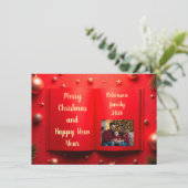 Elégante carte photo de Noël 2026 (Debout devant)