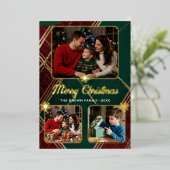 Elégante carte photo de Noël à plat (Debout devant)