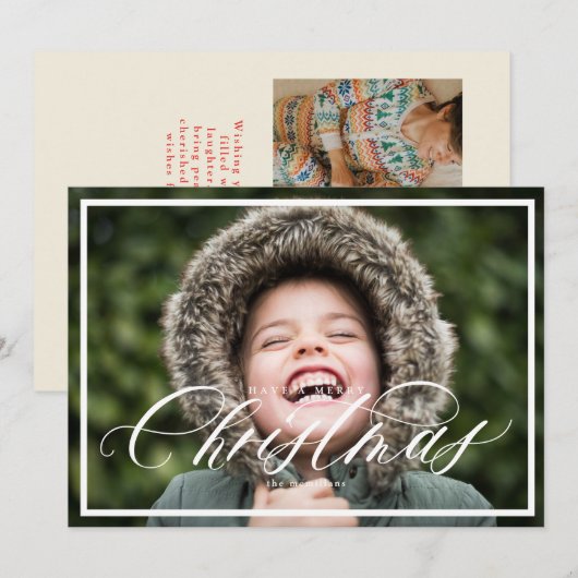 Elégante carte photo de Noël avec 2 photos (Devant / Derrière)