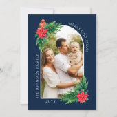 Elégante carte photo de Noël avec message sur le d (Devant)