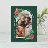 Elégante carte photo de Noël avec message sur le d (Debout devant)