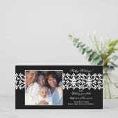 Elégante carte photo de Noël en dentelle noire (Debout devant)