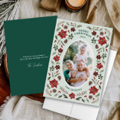 Elégante carte photo de Noël Poinsettia