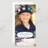 Elégante carte photo de Noël Snowflake (Devant / Derrière)