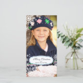 Elégante carte photo de Noël Snowflake (Debout devant)