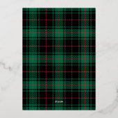 Elégante carte photo de Noël Tartan Vert (Verso)