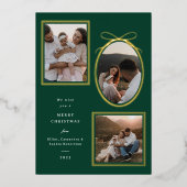 Elégante carte photo de Noël | Trois présentations (Recto)