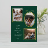 Elégante carte photo de Noël | Trois présentations (Debout devant)