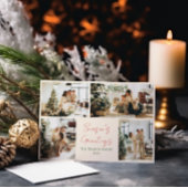 Elégante carte photo de Noël verte et rouge