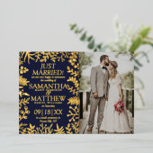 Elégante carte photo Mariage Floral (Debout devant)