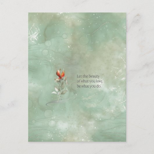 Elégante carte postale de citation florale (Devant)