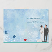 Elégante carte postale de faire-part de mariage fl (Verso)