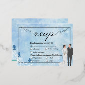 Elégante carte postale de faire-part de mariage fl (Recto/Verso)