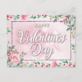 Elégante carte postale de la Saint Valentin rose (Devant)