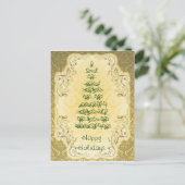 Elégante carte postale de Noël aux oiseaux (Debout devant)