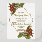 Elégante carte postale de raisins et d'or Thanksgi (Recto)