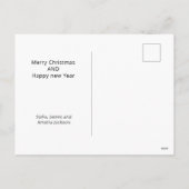 Elégante carte postale de vacances Bleu et Blanc J (Dos)