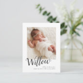 Elégante carte postale Faire-part de naissance pho (Debout devant)