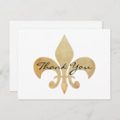 Elégante carte postale Fleur de Lis Merci (Devant / Derrière)