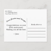 Elégante Carte postale Gold & Blue Anniversaire (Dos)