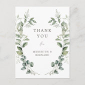 Elégante carte postale Mariage botanique (Devant)