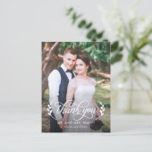 Elégante carte postale Mariage Couple Merci (Debout devant)