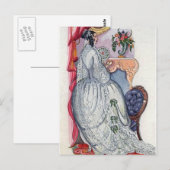 Elégante carte postale Mariage de mariée victorien (Devant / Derrière)