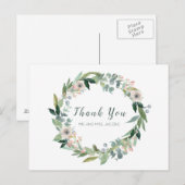 Elégante carte postale Mariage de Merci de couronn (Devant / Derrière)