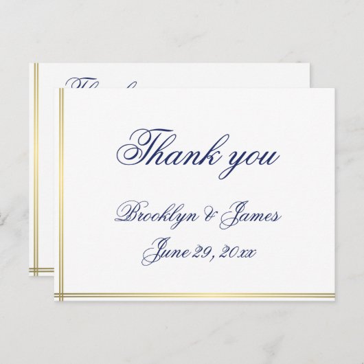 Elégante carte postale Mariage nautique (Devant / Derrière)