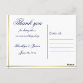 Elégante carte postale Mariage nautique (Dos)