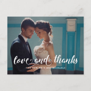 Elégante carte postale Merci de mariage